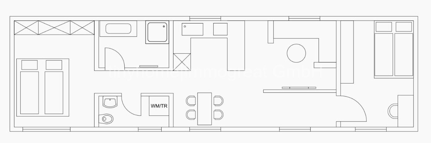 Tiny House/ Rentnerhaus in 35094 Hessen zu verkaufen: 50m² Wohnfläche, TeilMöbliert, Pachtgrundstück