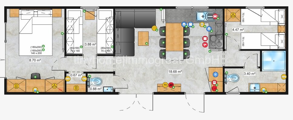 CHANTAL - Tiny Haus 65 m² Rentner-Fertighaus mit Grundstück in 27628 Sandstedt, Hagen im Bremischen – Ideal im Ferienort gelegen