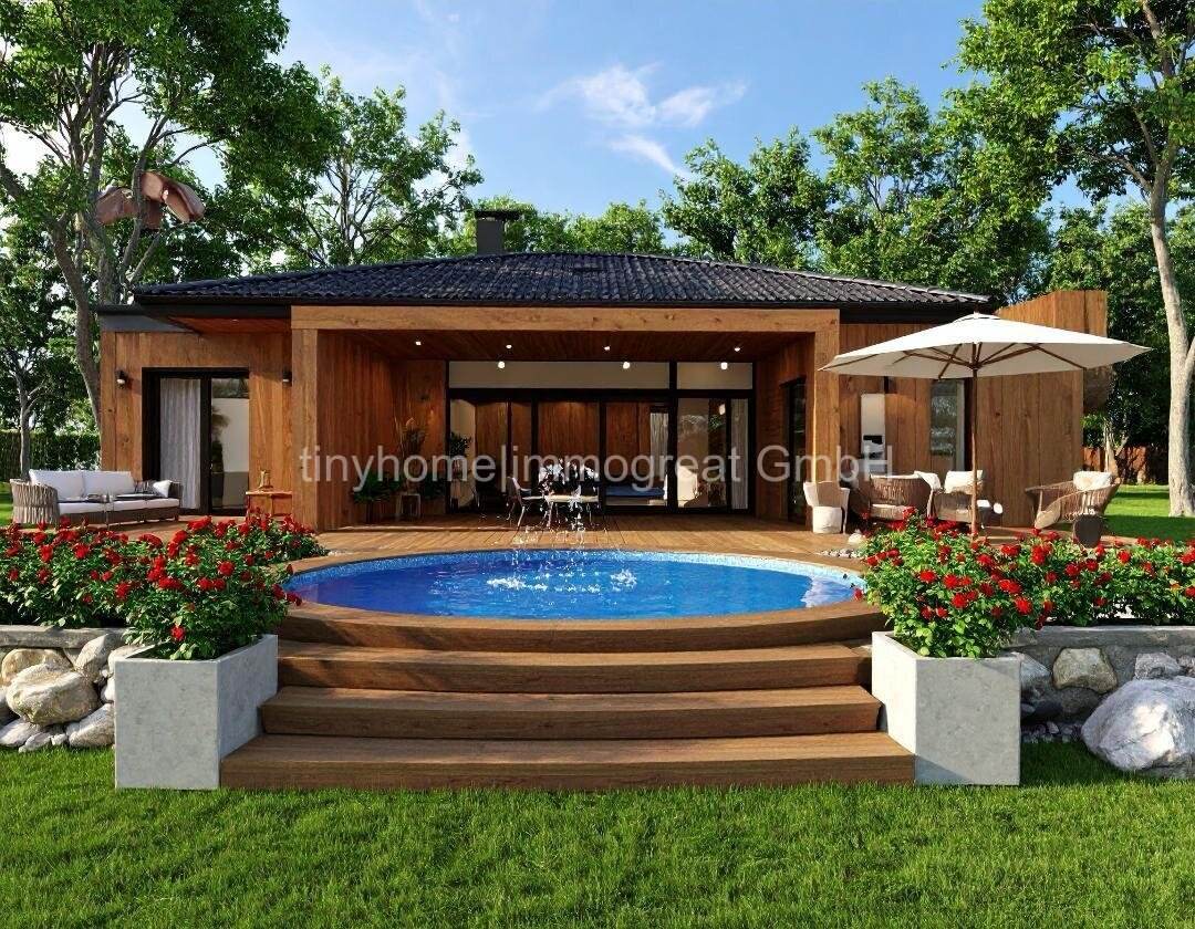 Niedersachsen, 27628 Sandstedt, Hagen im Bremischen, 100 m² Rentner-Holzmassivhaus mit Grundstück im Ferienort