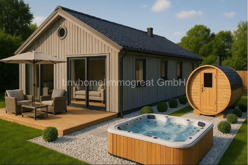 Tiny House/ Blockbohlen-Holzmassivholz in 27639 Nordholz mit Grundstück