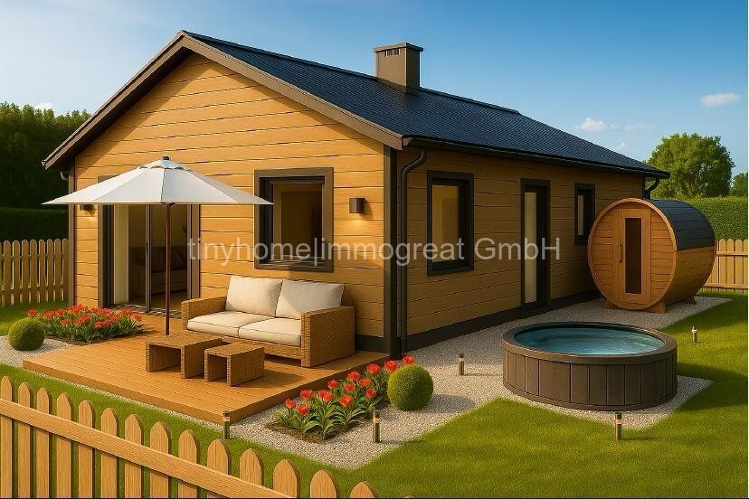 Tiny House/ Blockbohlen-Holzmassivholz in 27639 Nordholz mit Grundstück