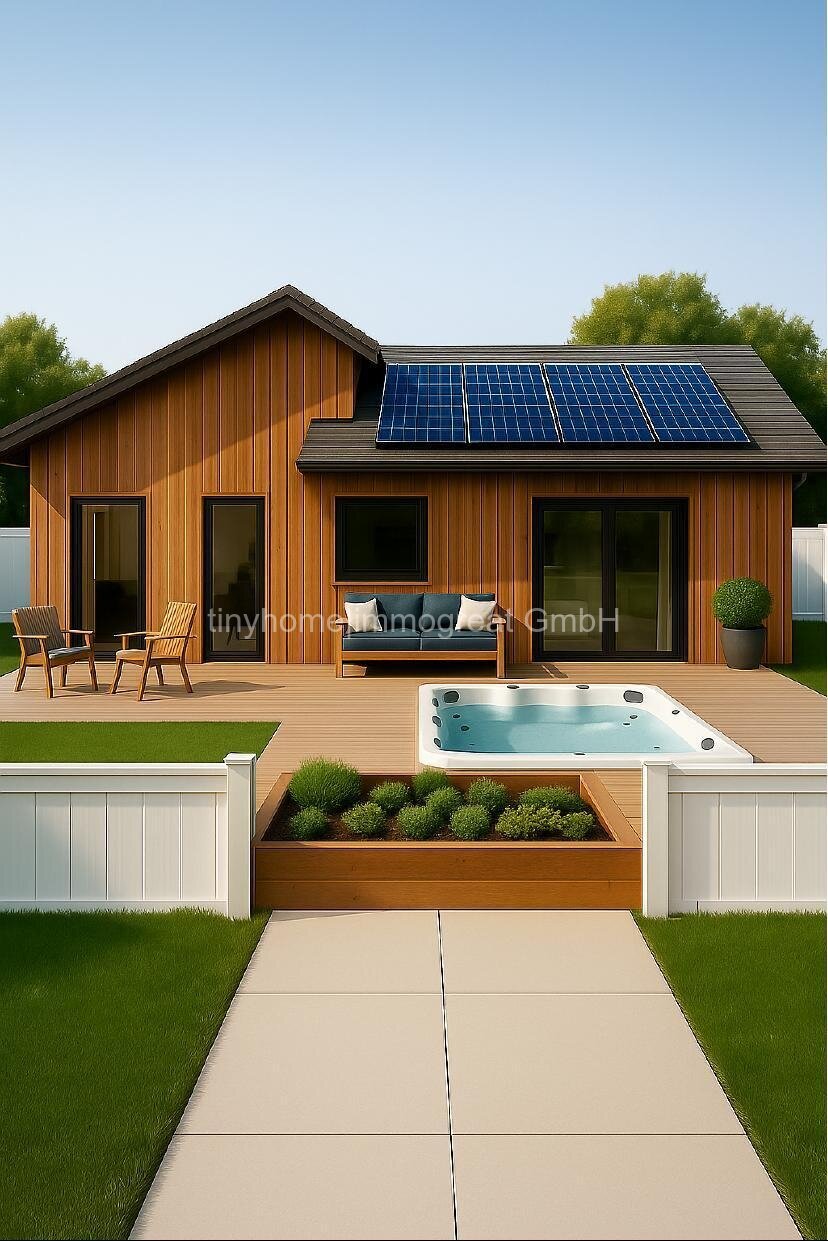 Haus Elisabeth mit 81,74 m² Wohnfläche. Blockbohlen-Massivhaus mit Photovoltaik in Nordholz