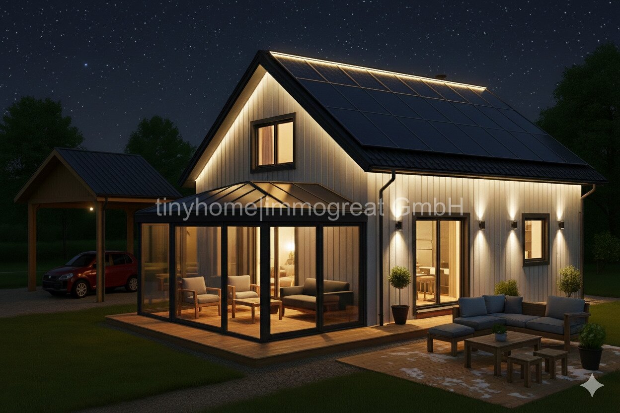 Kleines Einfamilienhaus/ Blockbohlen-Holzmassivholz in 27639 Nordholz mit Grundstück