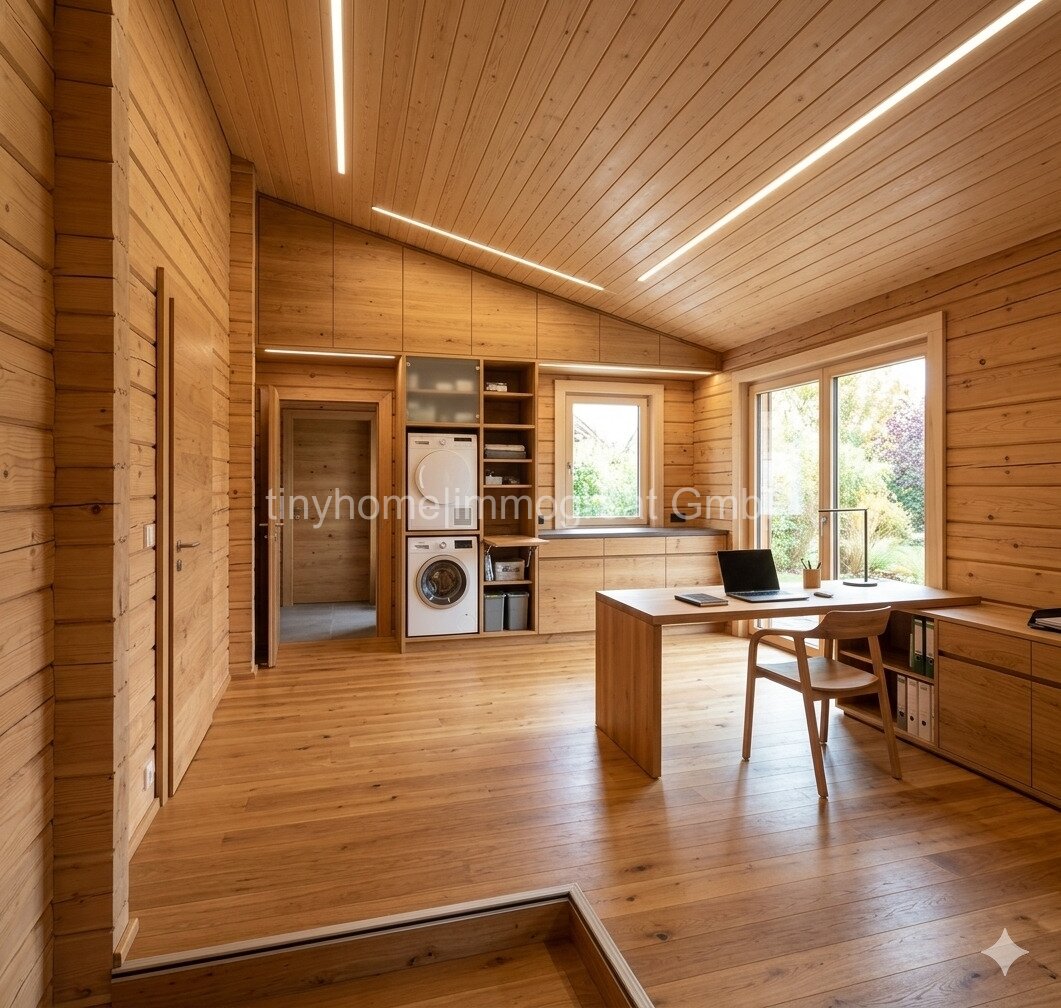 Niedersachsen, 27628 Sandstedt, Gemeinde Hagen im Bremischen, 88 m² Rentner-Holzmassivhaus mit Grundstück im Ferienort