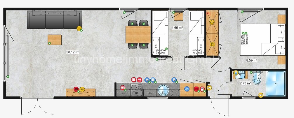 Grundriss 12,4 x 4 Grundriss 12,4 x 4