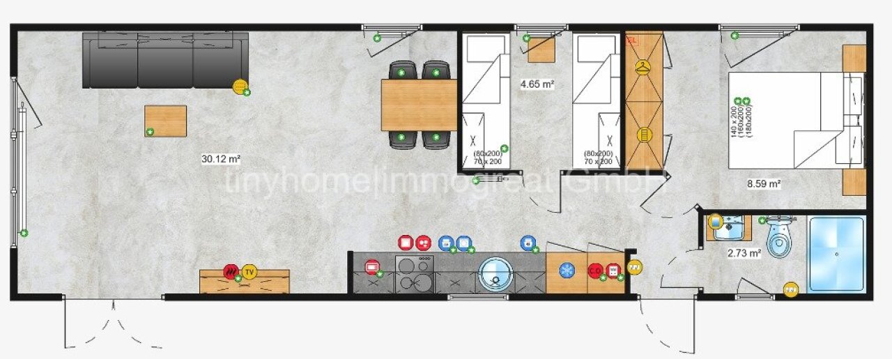 Grundriss 12,4 x 4 Grundriss 12,4 x 4